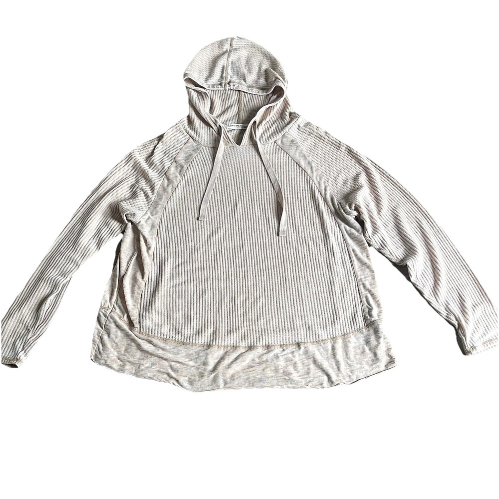 Lincoln Outfitters XXL EEG Henley Sweater Hoodie Pullover Waffle Knit Light